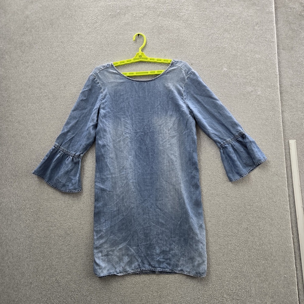 Cloth & Stone Women Dress S Blue Boho Ruffle V-Neck Pullover Chambray